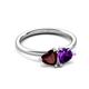 3 - Francesca 1.63 ctw Heart Shape (6.00 mm) Red Garnet & Amethyst Toi Et Moi Engagement Ring 