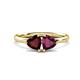 1 - Francesca 2.05 ctw Heart Shape (6.00 mm) Red Garnet & Rhodolite Garnet Toi Et Moi Engagement Ring 
