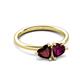 3 - Francesca 2.05 ctw Heart Shape (6.00 mm) Red Garnet & Rhodolite Garnet Toi Et Moi Engagement Ring 