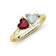 4 - Francesca 1.40 ctw Heart Shape (6.00 mm) Red Garnet & Opal Toi Et Moi Engagement Ring 