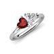 4 - Francesca 1.85 ctw Heart Shape (6.00 mm) Red Garnet & Lab Created White Sapphire Toi Et Moi Engagement Ring 