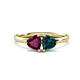 1 - Francesca 2.10 ctw Heart Shape (6.00 mm) Rhodolite Garnet & London Blue Topaz Toi Et Moi Engagement Ring 