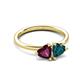 3 - Francesca 2.10 ctw Heart Shape (6.00 mm) Rhodolite Garnet & London Blue Topaz Toi Et Moi Engagement Ring 