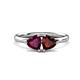 1 - Francesca 2.05 ctw Heart Shape (6.00 mm) Rhodolite Garnet & Red Garnet Toi Et Moi Engagement Ring 