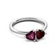 3 - Francesca 2.05 ctw Heart Shape (6.00 mm) Rhodolite Garnet & Red Garnet Toi Et Moi Engagement Ring 