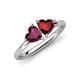 4 - Francesca 2.05 ctw Heart Shape (6.00 mm) Rhodolite Garnet & Red Garnet Toi Et Moi Engagement Ring 