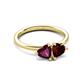 3 - Francesca 2.05 ctw Heart Shape (6.00 mm) Rhodolite Garnet & Red Garnet Toi Et Moi Engagement Ring 