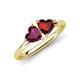 4 - Francesca 2.05 ctw Heart Shape (6.00 mm) Rhodolite Garnet & Red Garnet Toi Et Moi Engagement Ring 