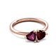 3 - Francesca 2.05 ctw Heart Shape (6.00 mm) Rhodolite Garnet & Red Garnet Toi Et Moi Engagement Ring 