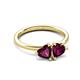 3 - Francesca 2.20 ctw Heart Shape (6.00 mm) Rhodolite Garnet Toi Et Moi Engagement Ring 