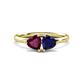 1 - Francesca 2.00 ctw Heart Shape (6.00 mm) Rhodolite Garnet & Lab Created Blue Sapphire Toi Et Moi Engagement Ring 