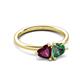 3 - Francesca 1.85 ctw Heart Shape (6.00 mm) Rhodolite Garnet & Lab Created Alexandrite Toi Et Moi Engagement Ring 