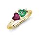 4 - Francesca 1.85 ctw Heart Shape (6.00 mm) Rhodolite Garnet & Lab Created Alexandrite Toi Et Moi Engagement Ring 