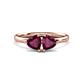 1 - Francesca 2.20 ctw Heart Shape (6.00 mm) Rhodolite Garnet Toi Et Moi Engagement Ring 