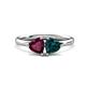 1 - Francesca 2.10 ctw Heart Shape (6.00 mm) Rhodolite Garnet & London Blue Topaz Toi Et Moi Engagement Ring 