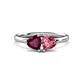 1 - Francesca 1.90 ctw Heart Shape (6.00 mm) Rhodolite Garnet & Pink Tourmaline Toi Et Moi Engagement Ring 