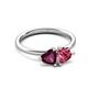 3 - Francesca 1.90 ctw Heart Shape (6.00 mm) Rhodolite Garnet & Pink Tourmaline Toi Et Moi Engagement Ring 