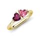 4 - Francesca 1.90 ctw Heart Shape (6.00 mm) Rhodolite Garnet & Pink Tourmaline Toi Et Moi Engagement Ring 