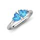 4 - Francesca 2.00 ctw Heart Shape (6.00 mm) Blue Topaz Toi Et Moi Engagement Ring 