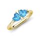 4 - Francesca 2.00 ctw Heart Shape (6.00 mm) Blue Topaz Toi Et Moi Engagement Ring 