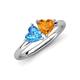 4 - Francesca 1.68 ctw Heart Shape (6.00 mm) Blue Topaz & Citrine Toi Et Moi Engagement Ring 