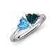 4 - Francesca 2.00 ctw Heart Shape (6.00 mm) Blue Topaz & London Blue Topaz Toi Et Moi Engagement Ring 