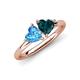 4 - Francesca 2.00 ctw Heart Shape (6.00 mm) Blue Topaz & London Blue Topaz Toi Et Moi Engagement Ring 