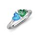 4 - Francesca 1.75 ctw Heart Shape (6.00 mm) Blue Topaz & Lab Created Alexandrite Toi Et Moi Engagement Ring 