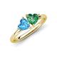 4 - Francesca 1.75 ctw Heart Shape (6.00 mm) Blue Topaz & Lab Created Alexandrite Toi Et Moi Engagement Ring 
