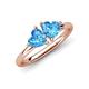 4 - Francesca 2.00 ctw Heart Shape (6.00 mm) Blue Topaz Toi Et Moi Engagement Ring 