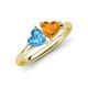 4 - Francesca 1.68 ctw Heart Shape (6.00 mm) Blue Topaz & Citrine Toi Et Moi Engagement Ring 