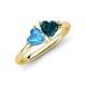 4 - Francesca 2.00 ctw Heart Shape (6.00 mm) Blue Topaz & London Blue Topaz Toi Et Moi Engagement Ring 