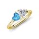 4 - Francesca 1.70 ctw Heart Shape (6.00 mm) Blue Topaz & Moissanite Toi Et Moi Engagement Ring 