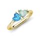 4 - Francesca 1.45 ctw Heart Shape (6.00 mm) Blue Topaz & Opal Toi Et Moi Engagement Ring 