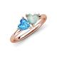 4 - Francesca 1.45 ctw Heart Shape (6.00 mm) Blue Topaz & Opal Toi Et Moi Engagement Ring 