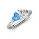 4 - Francesca 1.90 ctw Heart Shape (6.00 mm) Blue Topaz & Lab Created White Sapphire Toi Et Moi Engagement Ring 