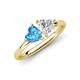 4 - Francesca 1.90 ctw Heart Shape (6.00 mm) Blue Topaz & Lab Created White Sapphire Toi Et Moi Engagement Ring 