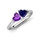 4 - Francesca 1.58 ctw Heart Shape (6.00 mm) Amethyst & Lab Created Blue Sapphire Toi Et Moi Engagement Ring 