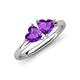 4 - Francesca 1.36 ctw Heart Shape (6.00 mm) Amethyst Toi Et Moi Engagement Ring 