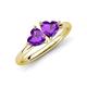 4 - Francesca 1.36 ctw Heart Shape (6.00 mm) Amethyst Toi Et Moi Engagement Ring 