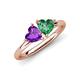 4 - Francesca 1.43 ctw Heart Shape (6.00 mm) Amethyst & Lab Created Alexandrite Toi Et Moi Engagement Ring 