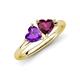 4 - Francesca 1.78 ctw Heart Shape (6.00 mm) Amethyst & Rhodolite Garnet Toi Et Moi Engagement Ring 