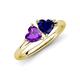 4 - Francesca 1.58 ctw Heart Shape (6.00 mm) Amethyst & Lab Created Blue Sapphire Toi Et Moi Engagement Ring 