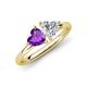 4 - Francesca 1.38 ctw Heart Shape (6.00 mm) Amethyst & Moissanite Toi Et Moi Engagement Ring 