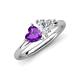 4 - Francesca 1.58 ctw Heart Shape (6.00 mm) Amethyst & Lab Created White Sapphire Toi Et Moi Engagement Ring 