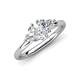 4 - Francesca 1.75 ctw Heart Shape (6.00 mm) Lab Created White Sapphire & IGI Certified Lab Grown Diamond Toi Et Moi Engagement Ring 