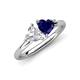 4 - Francesca 1.80 ctw Heart Shape (6.00 mm) Lab Created White Sapphire & Lab Created Blue Sapphire Toi Et Moi Engagement Ring 