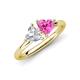4 - Francesca 1.80 ctw Heart Shape (6.00 mm) Lab Created White Sapphire & Lab Created Pink Sapphire Toi Et Moi Engagement Ring 