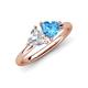 4 - Francesca 1.90 ctw Heart Shape (6.00 mm) Lab Created White Sapphire & Blue Topaz Toi Et Moi Engagement Ring 