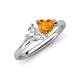 4 - Francesca 1.58 ctw Heart Shape (6.00 mm) Lab Created White Sapphire & Citrine Toi Et Moi Engagement Ring 